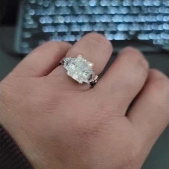 4ct Radiant Cut Champagne Ring - Picture 13 of 14